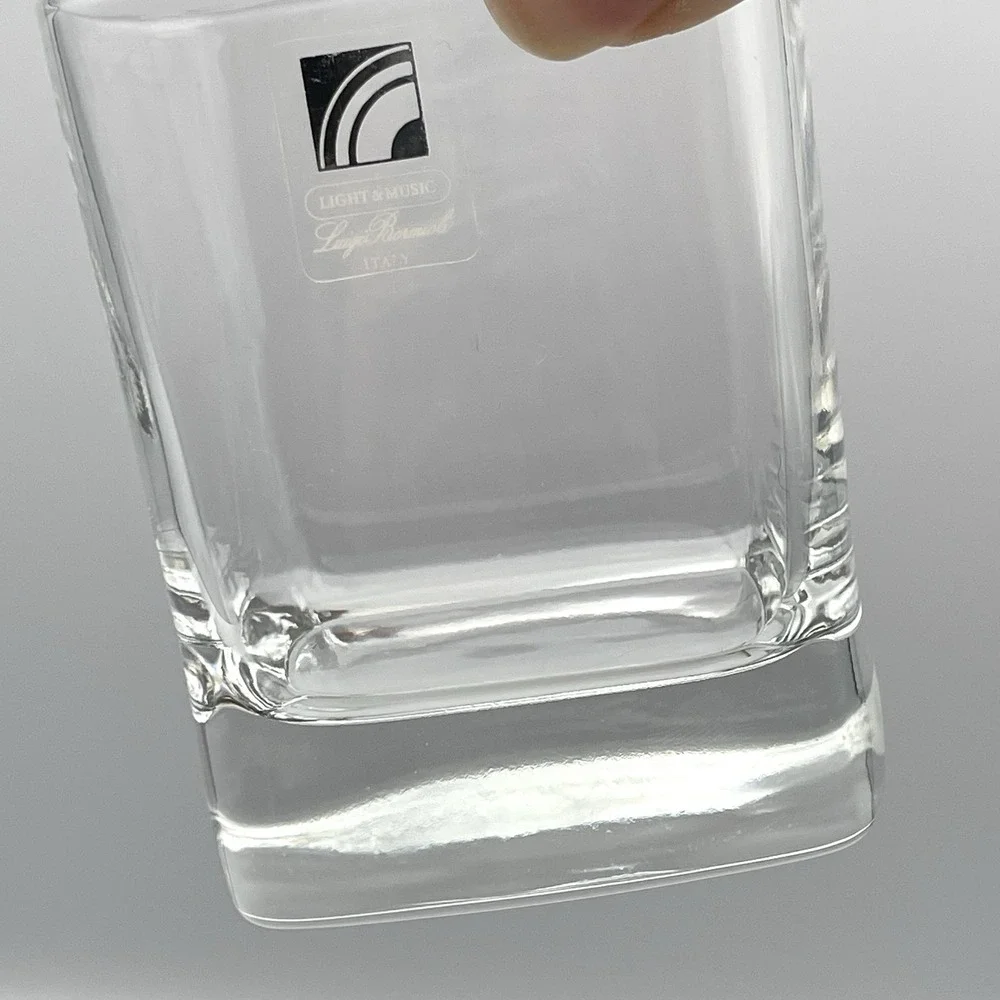 Luigi Bormioli Strauss Square Whiskey Glasses Set of 2 Light & Music Italy‎